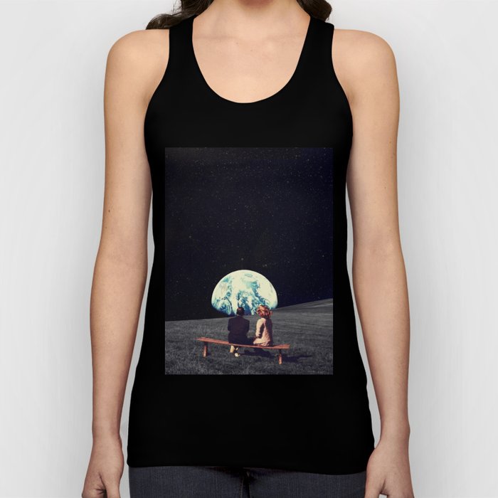We Used To Live There Unisex Tanktop | Collage, Vintage, Sci-fi, Weltraum, Couple, Liebe, Erde, Planet, Surreal, People