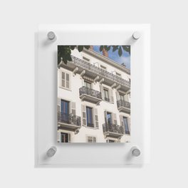 Paris balcony in the summer art print - blue sky french street and travel photography Floating Acrylic Print