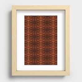 Liquid Light Series 42 ~ Orange Abstract Fractal Pattern Recessed Framed Print