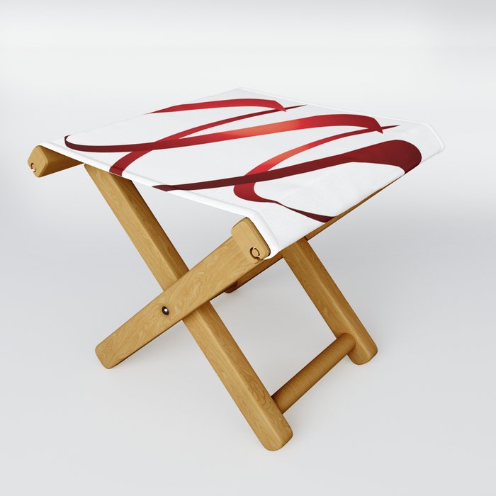 Red Swirl Folding Stool