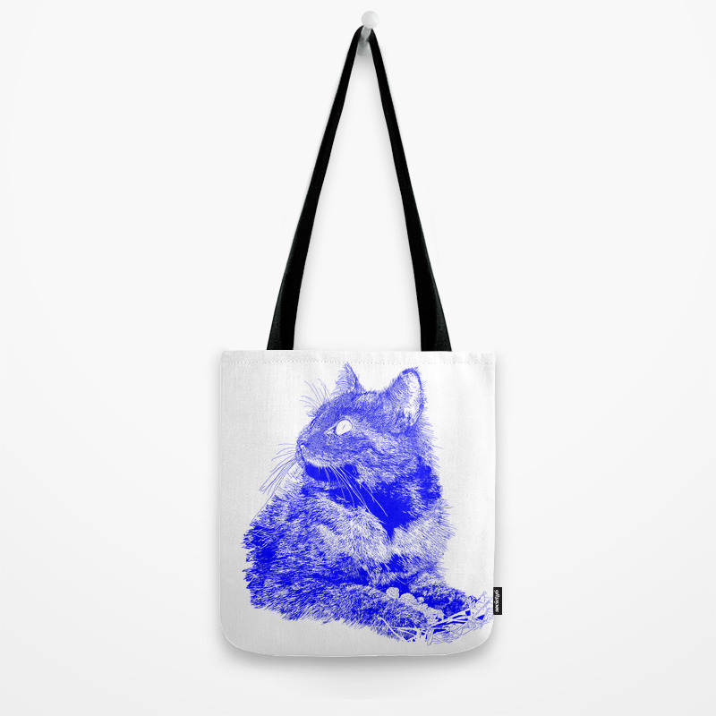 blue fluffy bag