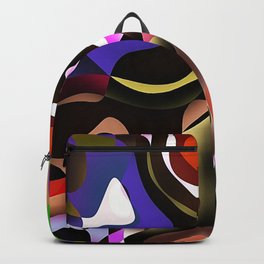 Abstract Multicolored Forms Pattern Design Backpack