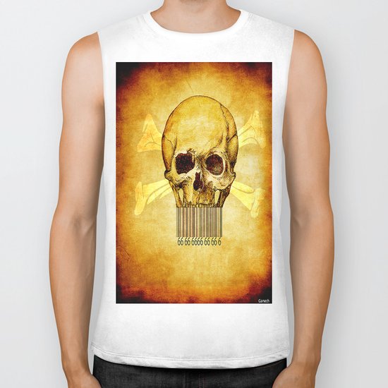 Skeleton bar codes Biker Tank