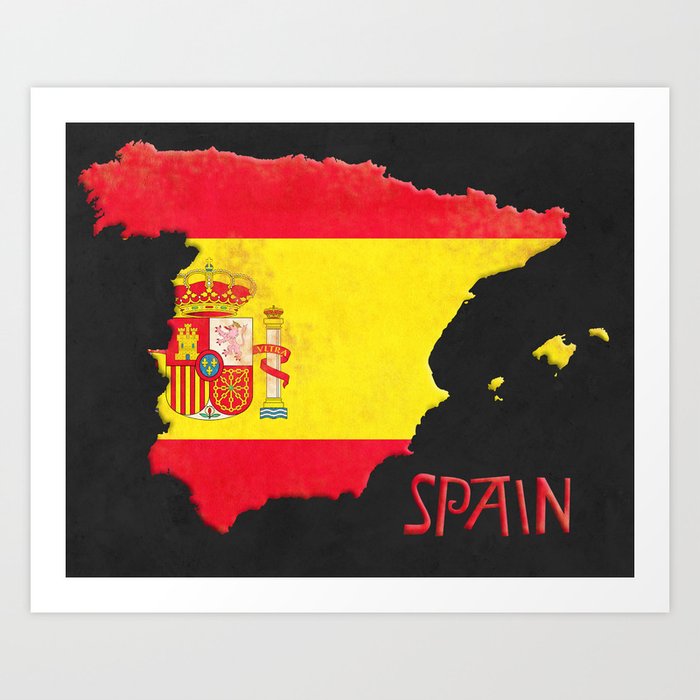 Spain Vintage Map Art Print