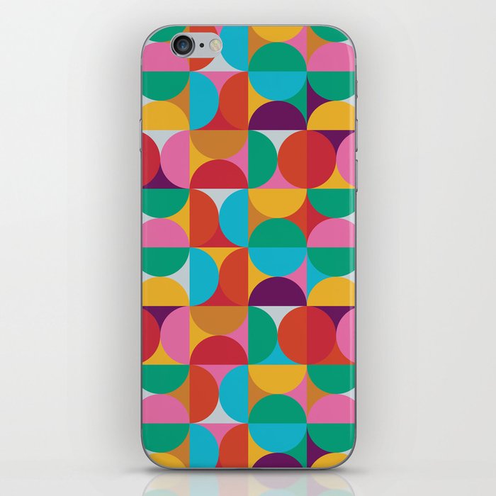 Rainbow Geometric Circles Pattern iPhone Skin