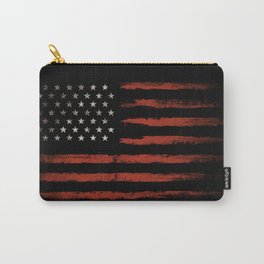 American flag Grunge Black Carry-All Pouch | People, Flag, Military, American, Patriot, Stripes, Political, Grunge, Patriotic, 4Thofjuly 