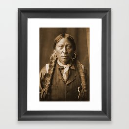 Native American Apache Portrait by Edward Curtis, 1904 Framed Art Print