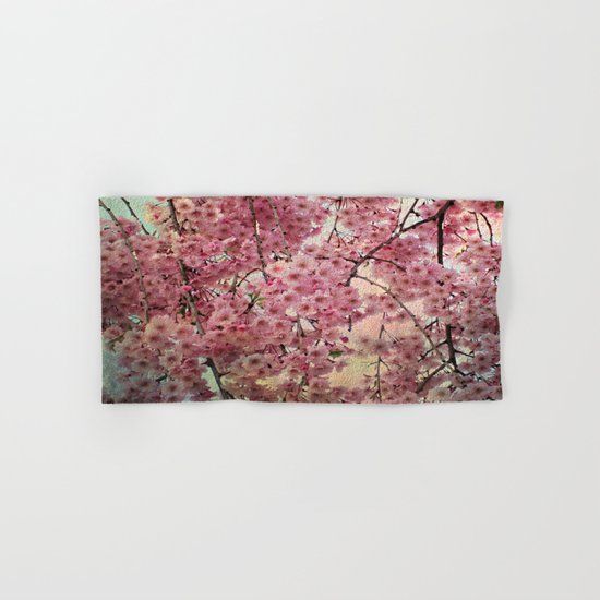 Raining Cherry Blossoms - Painterly Abstract Hand & Bath Towel