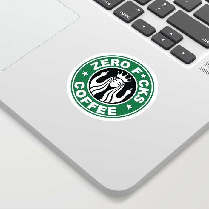 Starbucks Logo Parody - Zero Fucks - Middle Finger - Flipping Off - Funny -  Humor - Cafe - Coffee Sticker by rmbartill