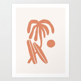 Palm and surfboards Art Print