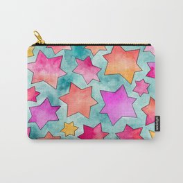 FUN & COLORFUL STARS WITH WATERCOLORS AND DIGITAL EFFECTS Carry-All Pouch