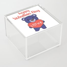 Valentine's Day Bear Cute Animals With Hearts Acrylic Box