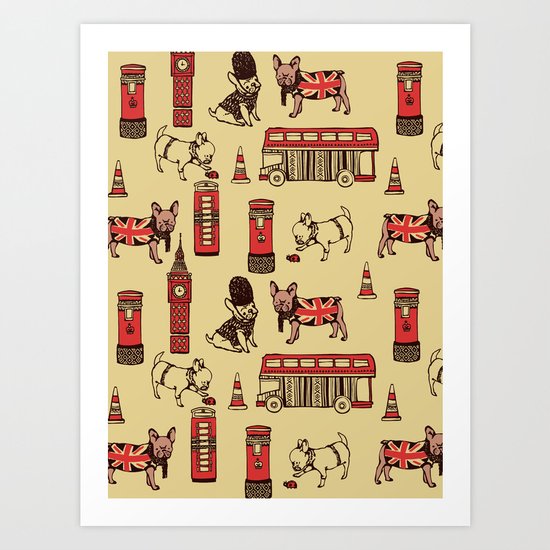 London Frenchies Art Print
