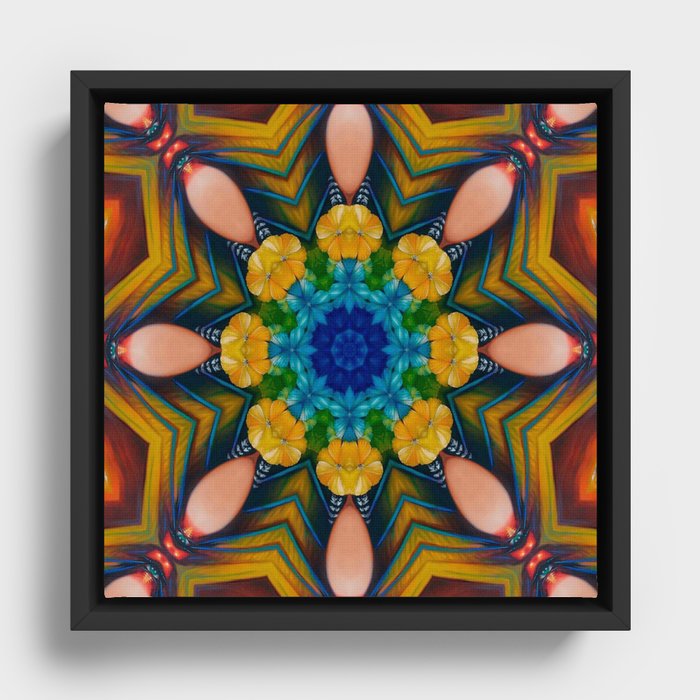 Mandalas Collection - How to color the island of a hummingbird (cabocla) Framed Canvas
