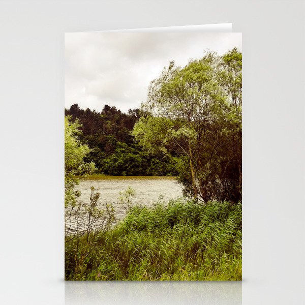 Vintage summer river landscape Stationery Cards
