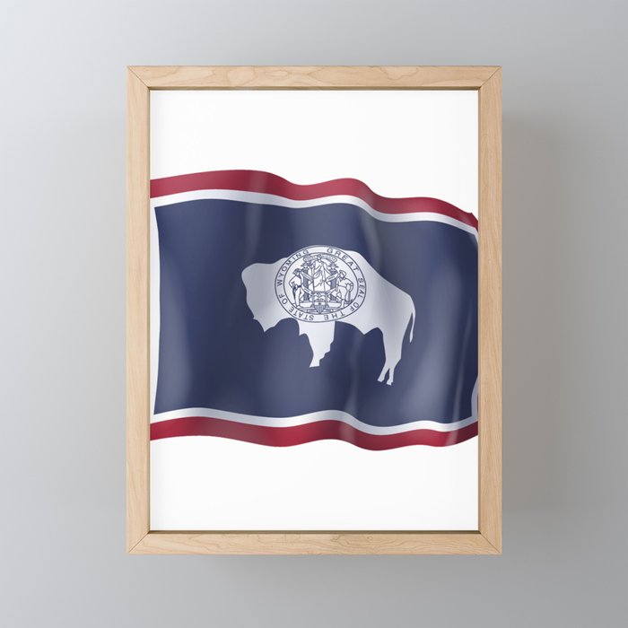 Wyoming flag Framed Mini Art Print