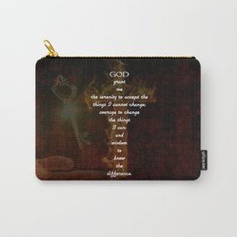 Serenity Prayer Inspirational Quote With Beautiful Christian Art Carry-All Pouch