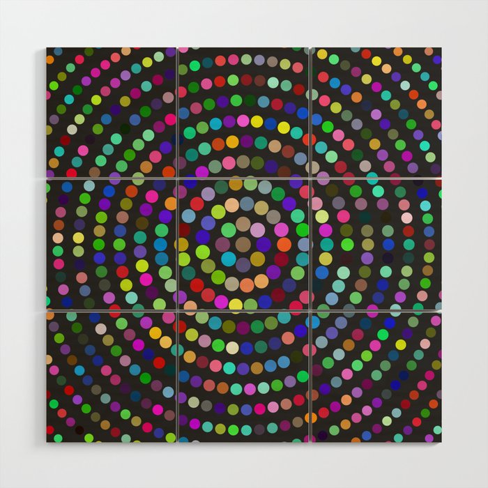 No.25 Colorful Circle Dots Wood Wall Art