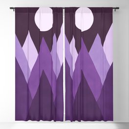 Retro Purple Mountains Abstract Geometric Blackout Curtain