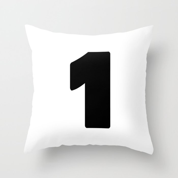 1 (Black & White Number) Throw Pillow