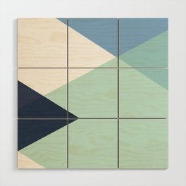 Geometrics - seafoam & blue concrete Wood Wall Art