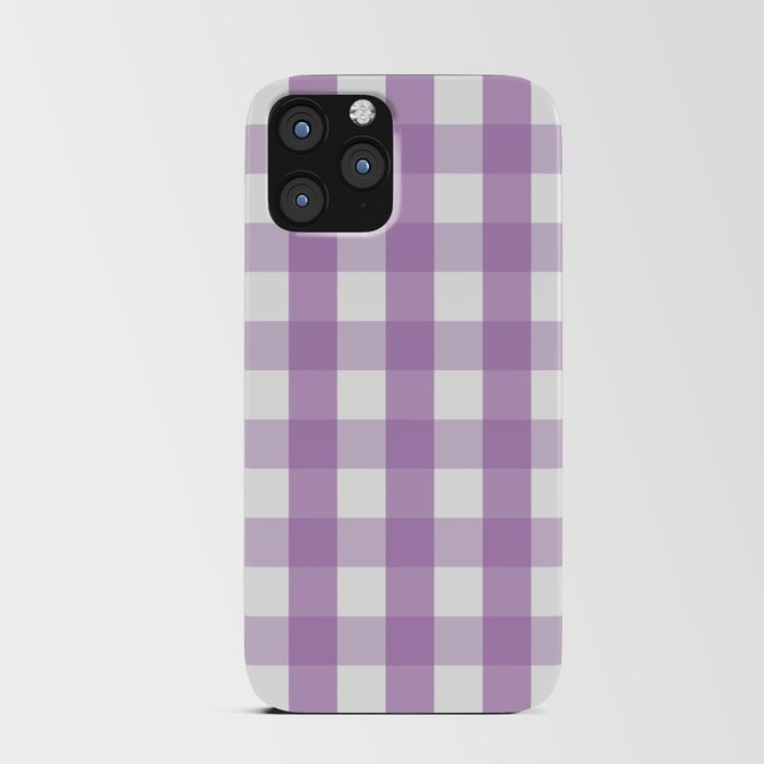 Gingham Plaid Pattern (lavender/white) iPhone Card Case