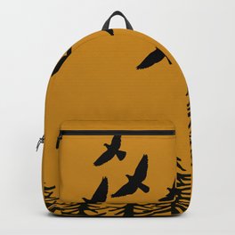 Birds Flying Over the Trees During Dusk Backpack | Serene, Graphicdesign, Dusk, Trees, Flying, Flyingbirds, Upabove, Wildlife, Birds, Zoology 