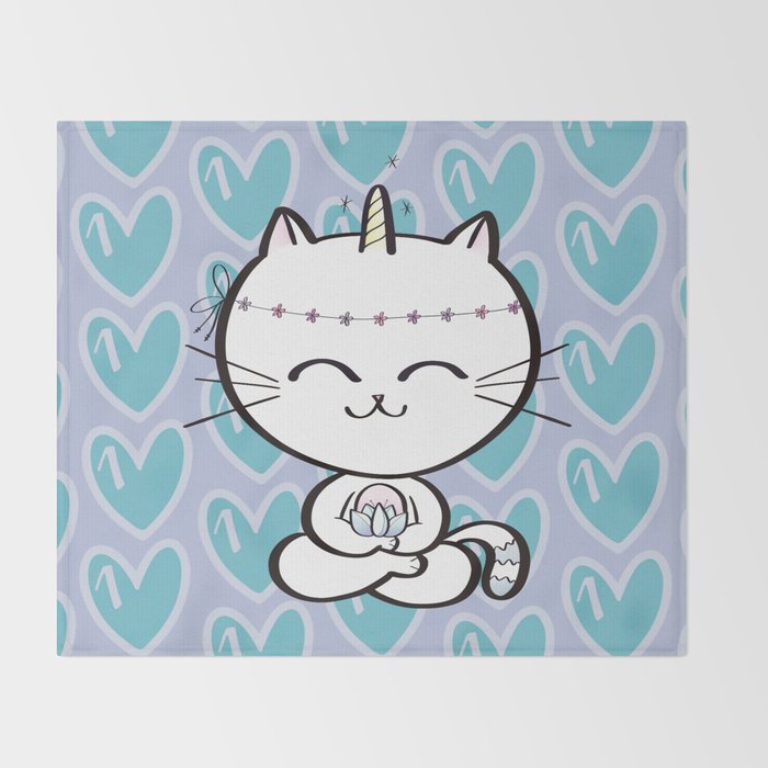 Lily Unicorn Kitty Throw Blanket By Natalie1love Society6