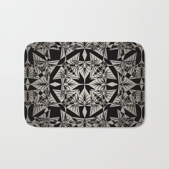 Art Deco 42 Black and gray ornament . Bath Mat