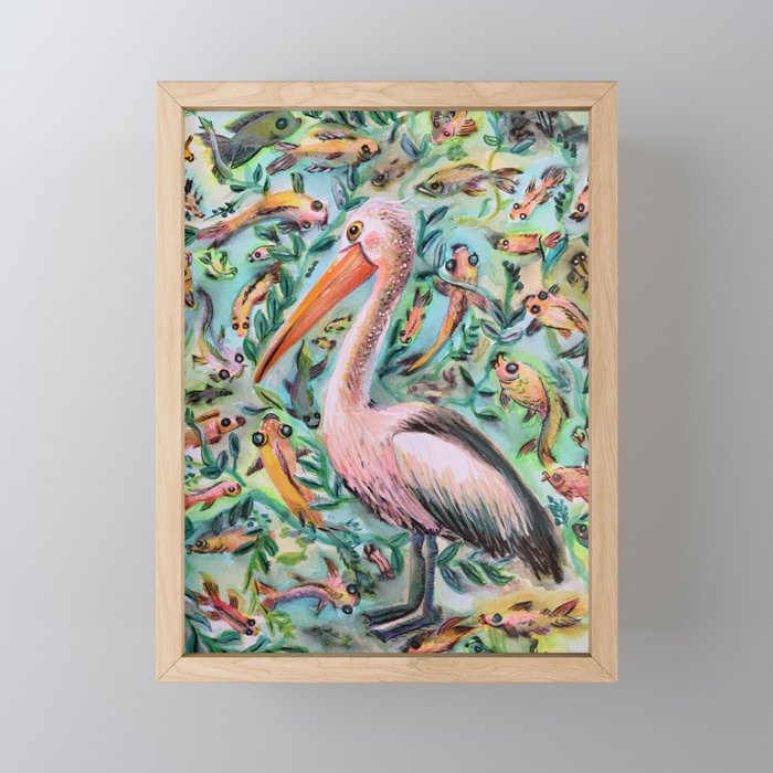 Pelican dreams Framed Mini Art Print