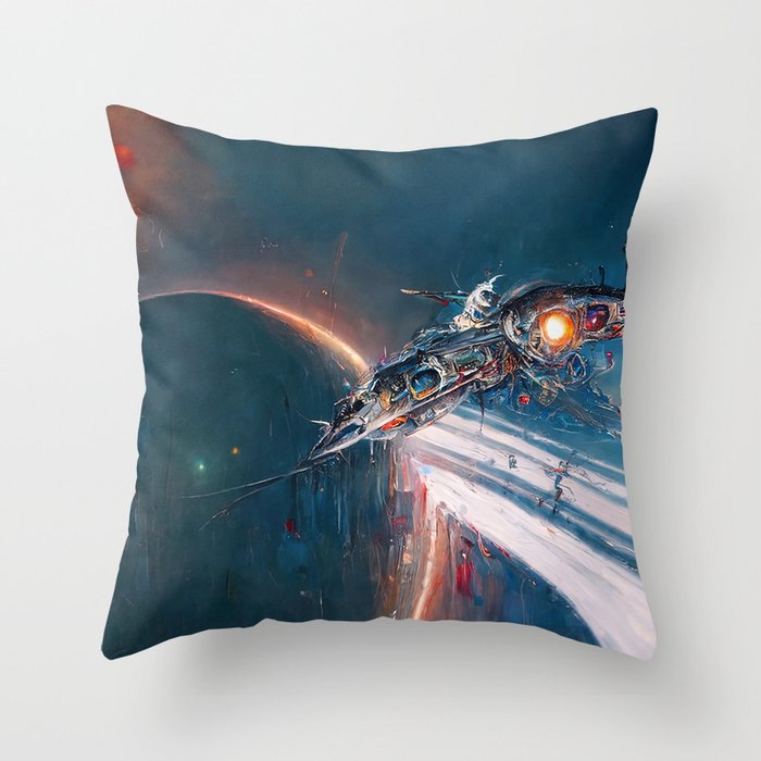 Traveling at the speed of light Throw Pillow