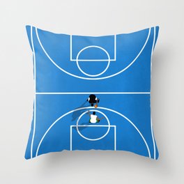 Shooting Hoops | Basketball Court Throw Pillow