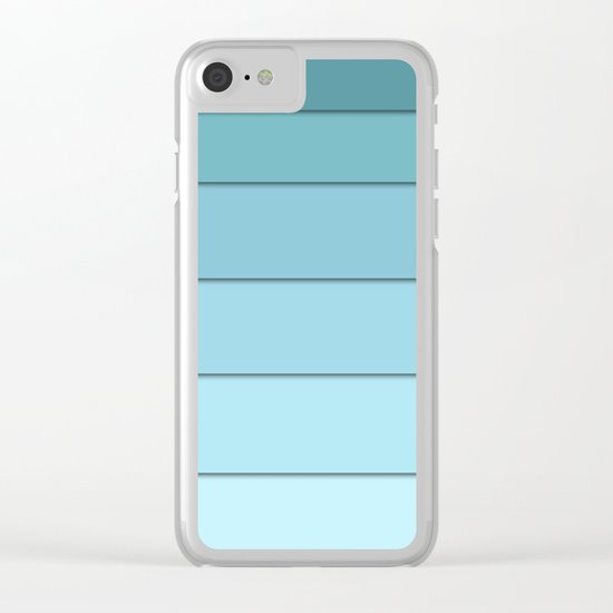 Colorful geometric striped pattern in shades of blue . Clear iPhone Case