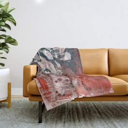 Red Hypothermia | flower woman graffiti painting Throw Blanket