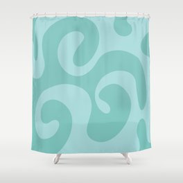 Getting Groovy - Light sea blue Shower Curtain