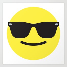 Smiling Sunglasses Face Emoji Art Print