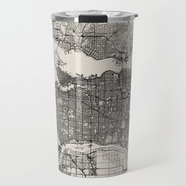 Vancouver, Canada - Black and White City Map - Aesthetic Travel Mug