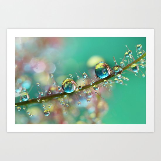 Smokey Rainbow Drops Art Print