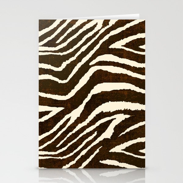 ANIMAL PRINT ZEBRA IN WINTER BROWN AND BEIGE 2019 Stationery Cards