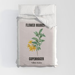 Flower Market Copenhagen,Vintage Yellow Azalea Duvet Cover