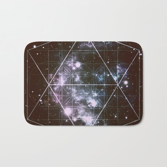 Galaxy Sacred Geometry dark Bath Mat