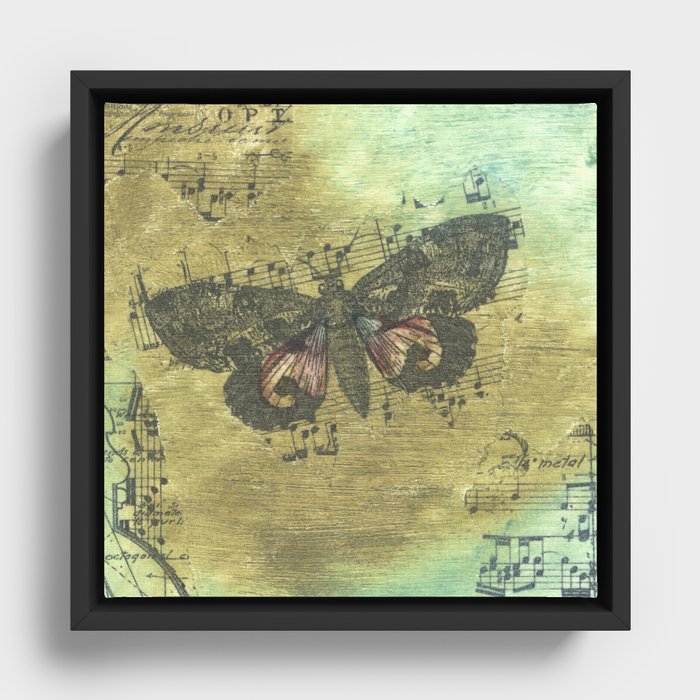 Musical Butterfly Framed Canvas