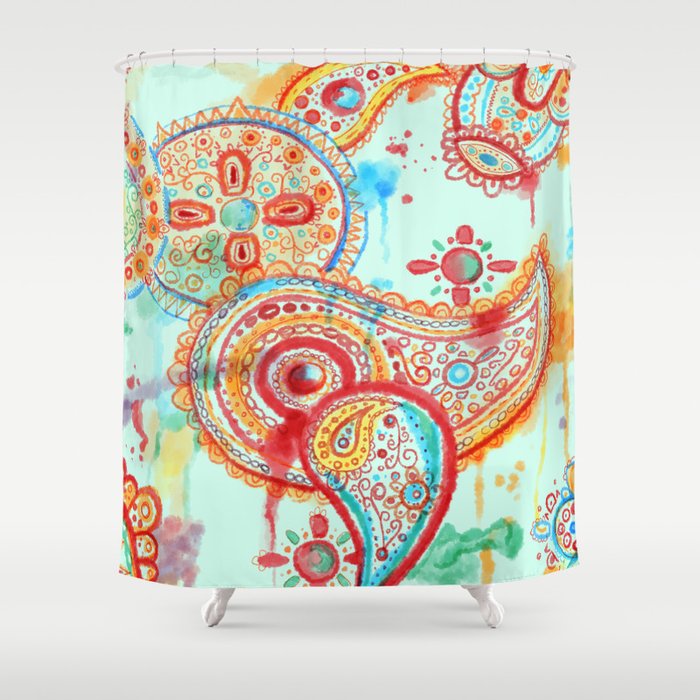 Paisley shop shower curtain