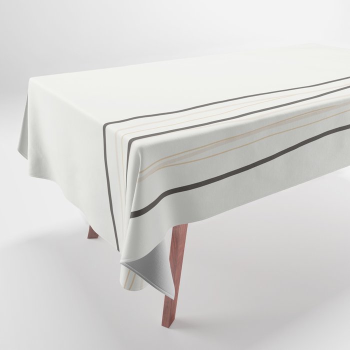 Brown Tan Cream Off-White Scribble Line Design 2021 Color of the Year Urbane Bronze and Accent Shade Tablecloth