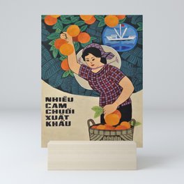 Vietnamese Poster - Harvesting Oranges  Mini Art Print