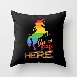 You are safe here Throw Pillow