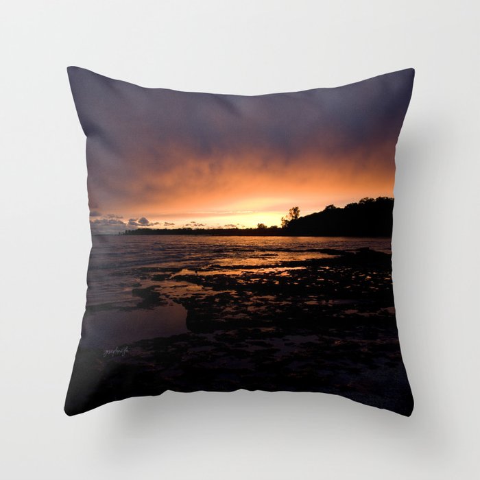 Jjhelene Sunset At Lake Erie Fort Erie Ontario Canada Throw Pillow By Jjhelene