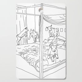 Surreal Goats Jumping on the Bed Cutting Board