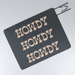 Howdy Howdy!  Black and White Picnic Blanket