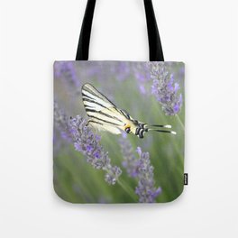 Swallowtail Sideview Amongst Lavender Spikes Photograph Tote Bag